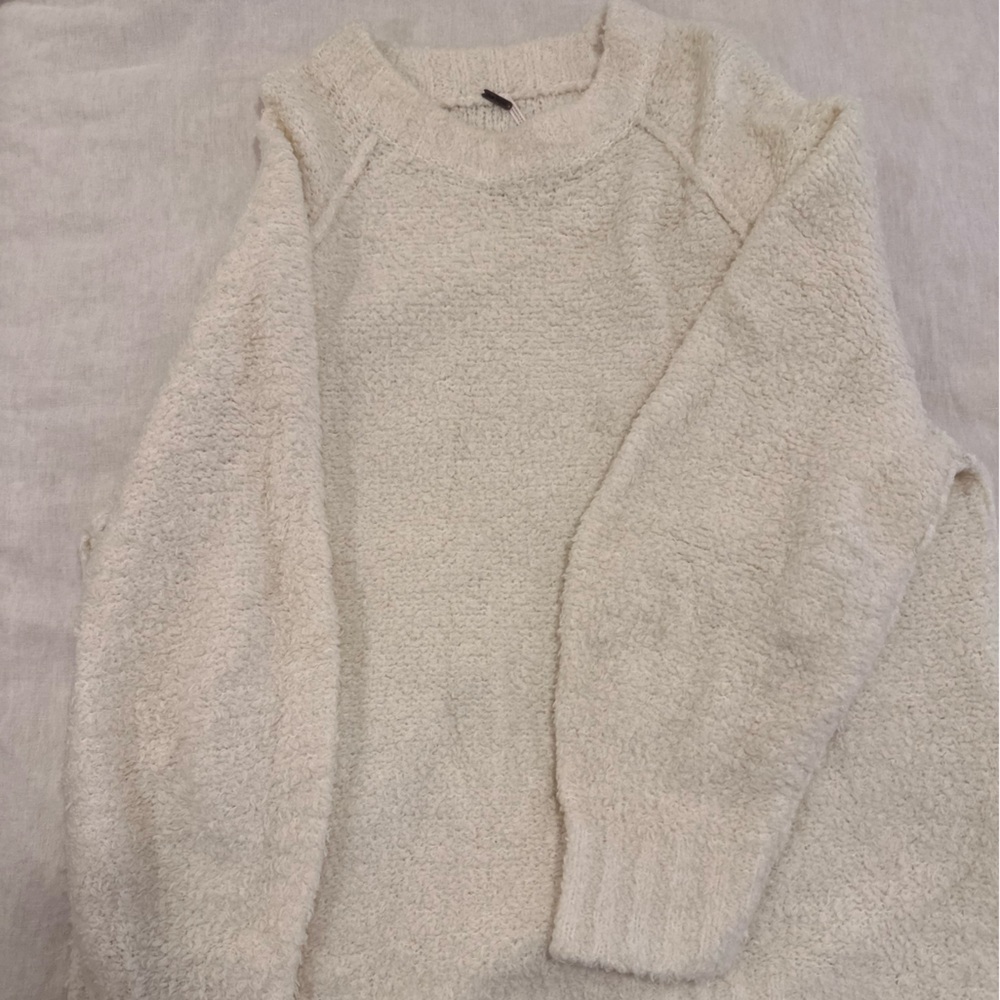 Free People Textured Baggy Cream Knit BRAND NEW